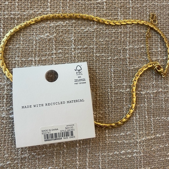 Madewell Gold Necklace New 15-18โ - Picture 2 of 8